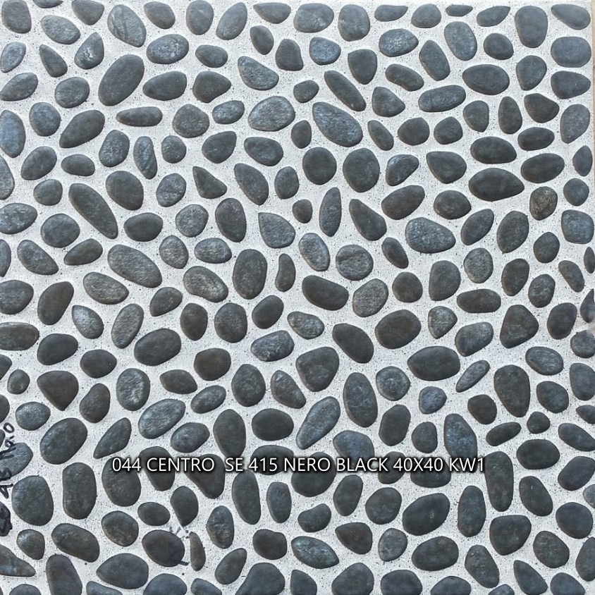 Keramik Lantai (Suface)/ CENTRO  SE 415 NERO BLACK 40X40 KW1/ 044
