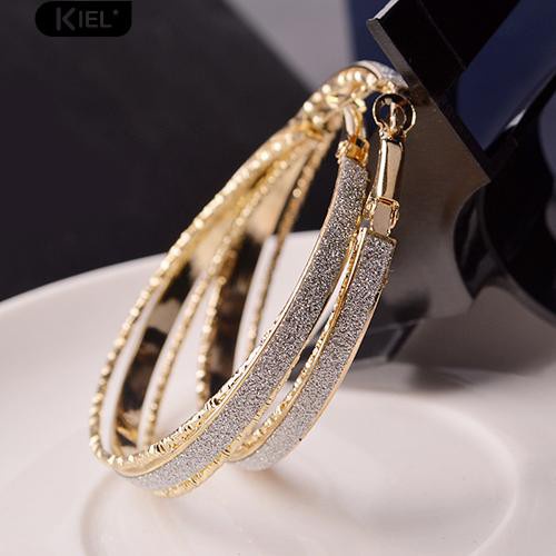 Anting Wanita Vintage Bohemian Luxury Hoop Dangle bulat Pesta Kiel