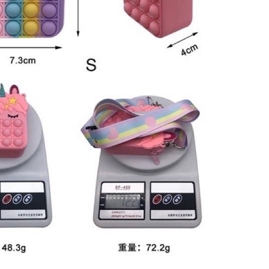 Pop It Sling Bag Tas Selempang Jelly Anak / Pop it Tas Popite Baru Fidget Toys Unzip Toys Messenger 