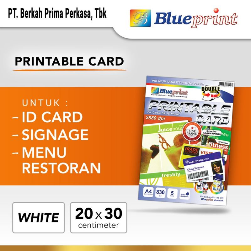 

kertas pvc id card blueprint 0.83 mm