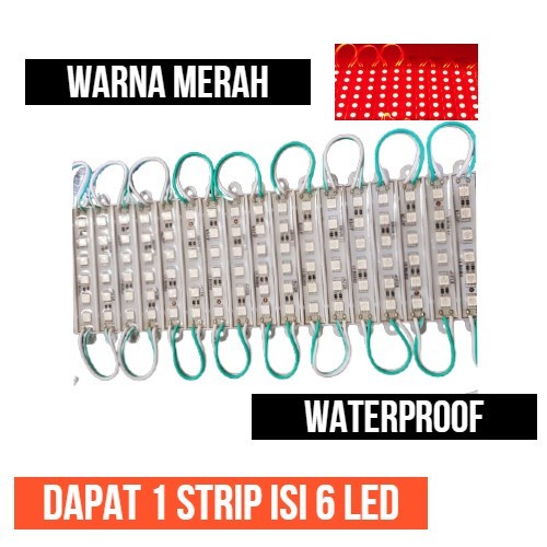 Modul 5050 6 Led Mata Variasi Merah 12V Module 6L 12 Volt Waterproof