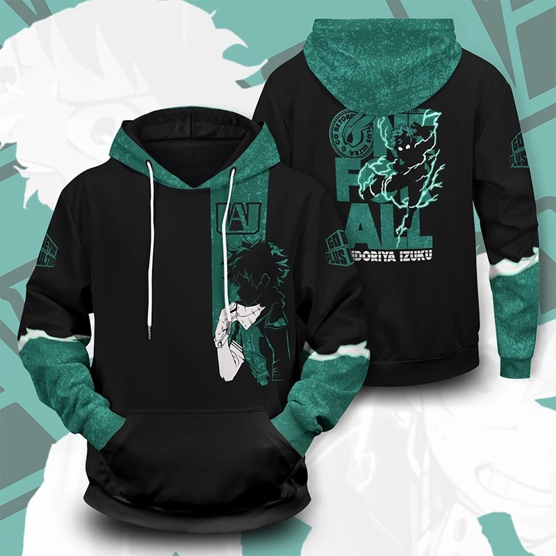PREORDER Anime Midoriya Izuku Cosplay Costume Hoodie 3D Printed Deku One For All My Hero Academia Co