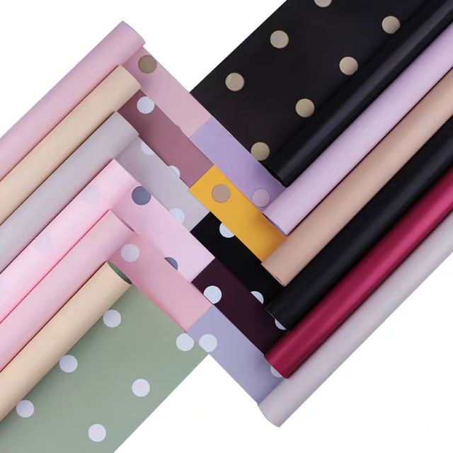 Flower Wrapping Polkadot Cellophane  Kertas Buket Pembungkus Bunga Waterproof KB11