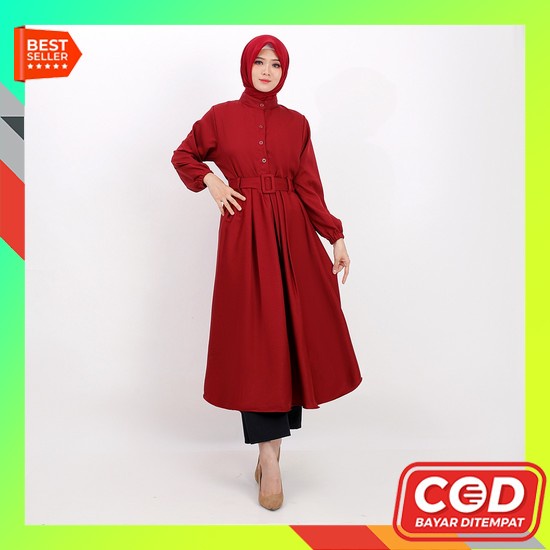 Tunik, Tunik Putih Wanita Cantik Bahan Katun Import Ld 110 Termurah Terlaris Ootd Long Tunik Polosan