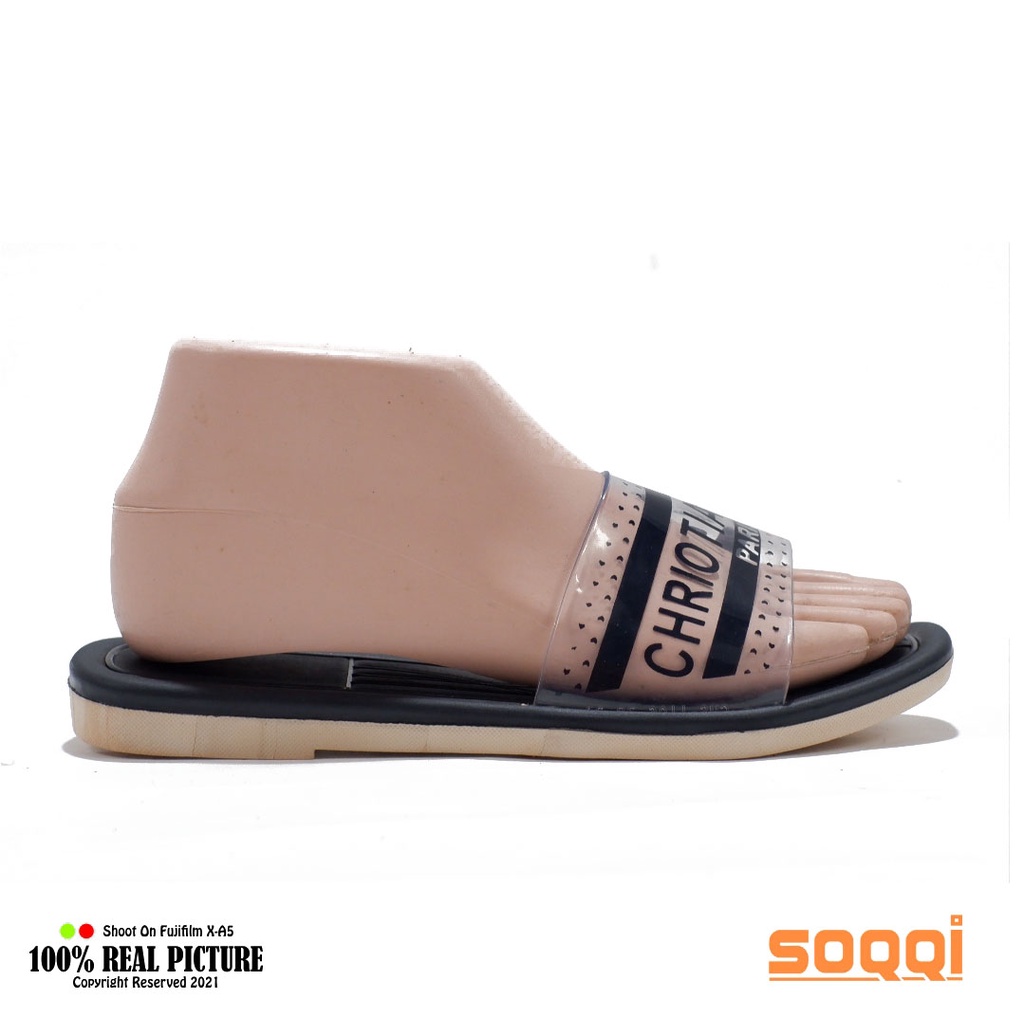 Sandal slop wanita import jelly korea original sendal selop cewek dewasa karet jely model casual slip on branded Soqqi-BL 1176 53B promo murah keren cod 37-40