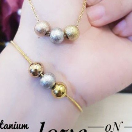 Titanium Set Gelang dan Cincin Wanita C726