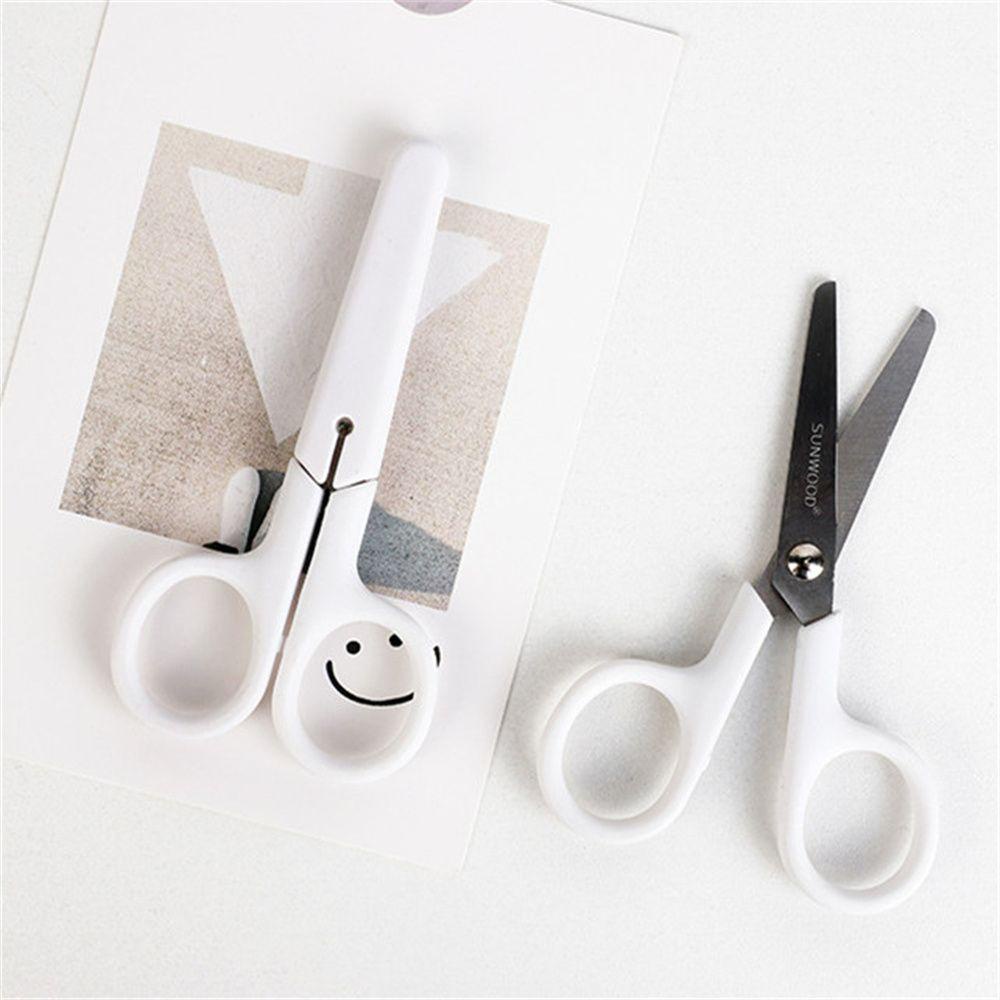 Lanfy Scissor Portable Safety Mini Untuk Kertas Dengan Penutup Siswa Gunting Mungil Putih