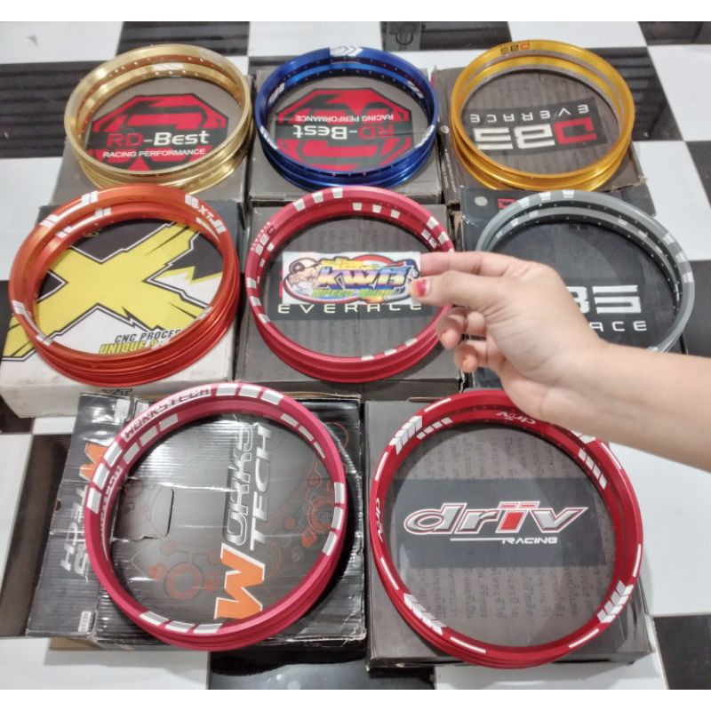 Velg panah velg milling velg custom velg novice street racing velg motif panah motif garis motif coak DBS/WORKSTECH/RD/XT/DRIV ukuran 140 x 140 ukuran 140 x 160 harga 1 set depan belakang