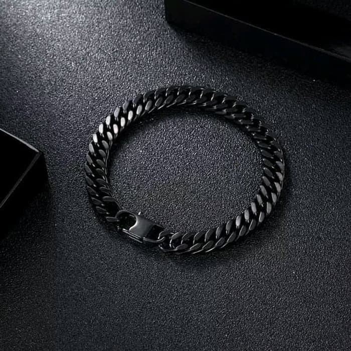 gelang pria  rantai titanium hitam