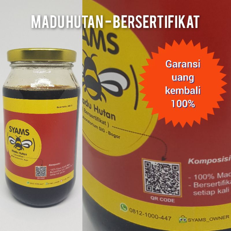 

Madu Hutan Sumatera 100% Murni dan Asli Bersertifikat - Uji Laboratorium SIG (BOGOR) - 600gr (Kaca)