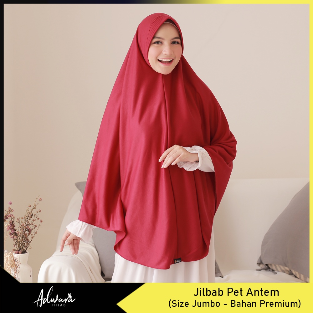 ADWARA HIJAB Jilbab Kaos Pet Antem Jumbo PREMIUM / Jilbab Jumbo Menutupi Lengan Tebal dan Adem