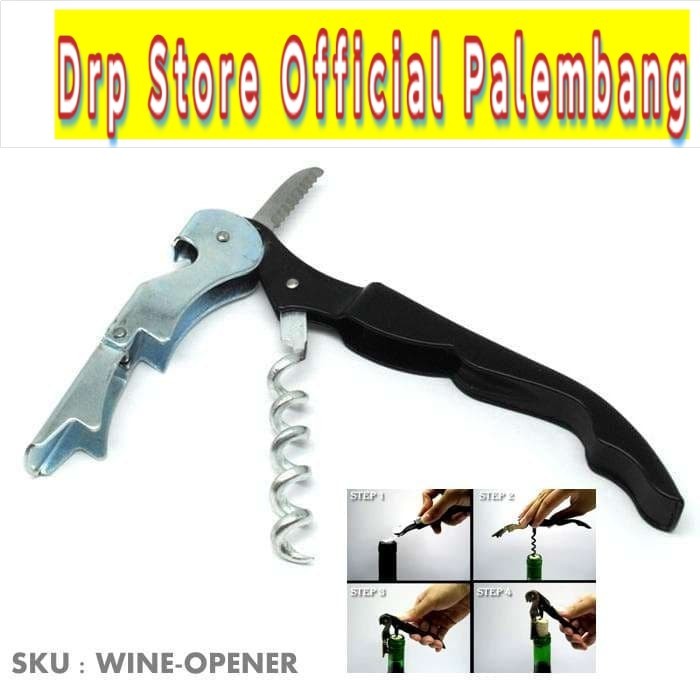 Pembuka Tutup Botol Wine Bottle Opener Stainless Steel