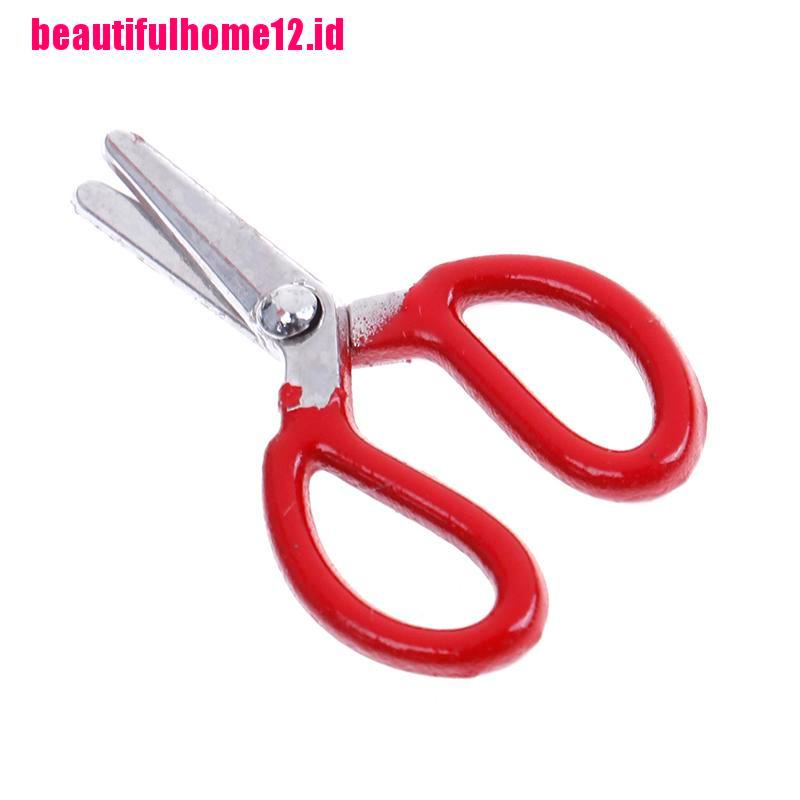 【beautifulhome12.id】1:12 Dollhouse mini metal red scissors simulation furniture scissors model toys