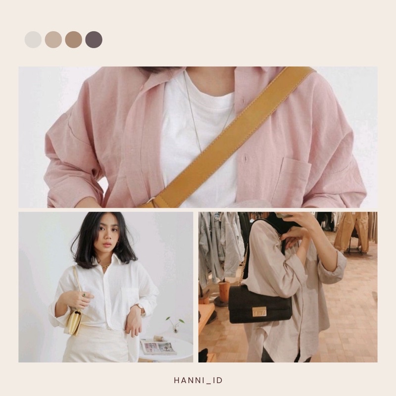 Yurim Blouse Ruffle - Atasan Wanita - Kemeja Linen Basic Lengan Panjang