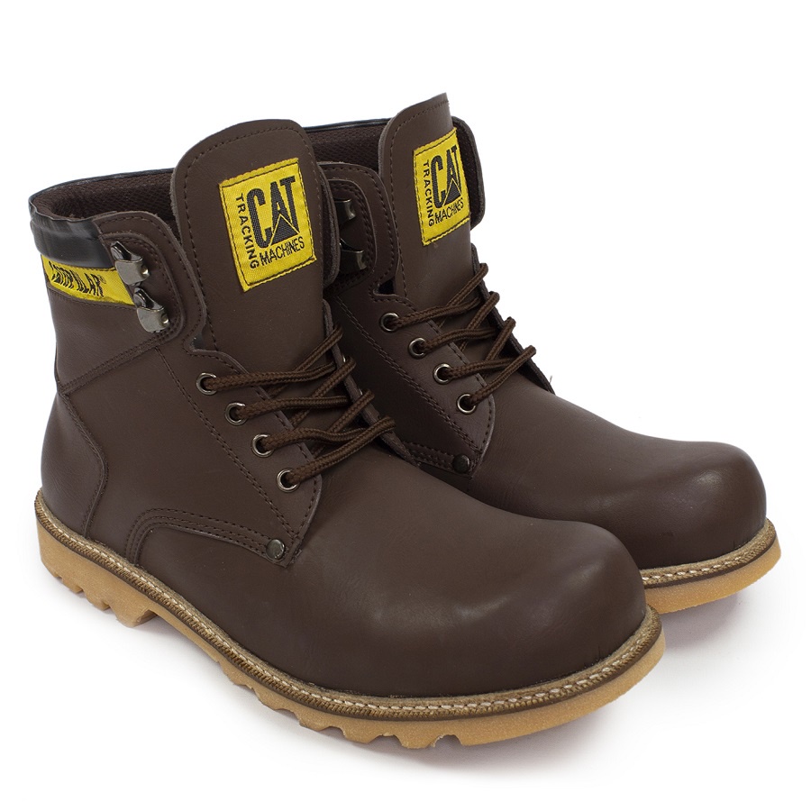 Sepatu Boots Safety CAT Holton Sepatu Pria SAfety Ujung Besi / Sepatu Kerja Outdoor termurah