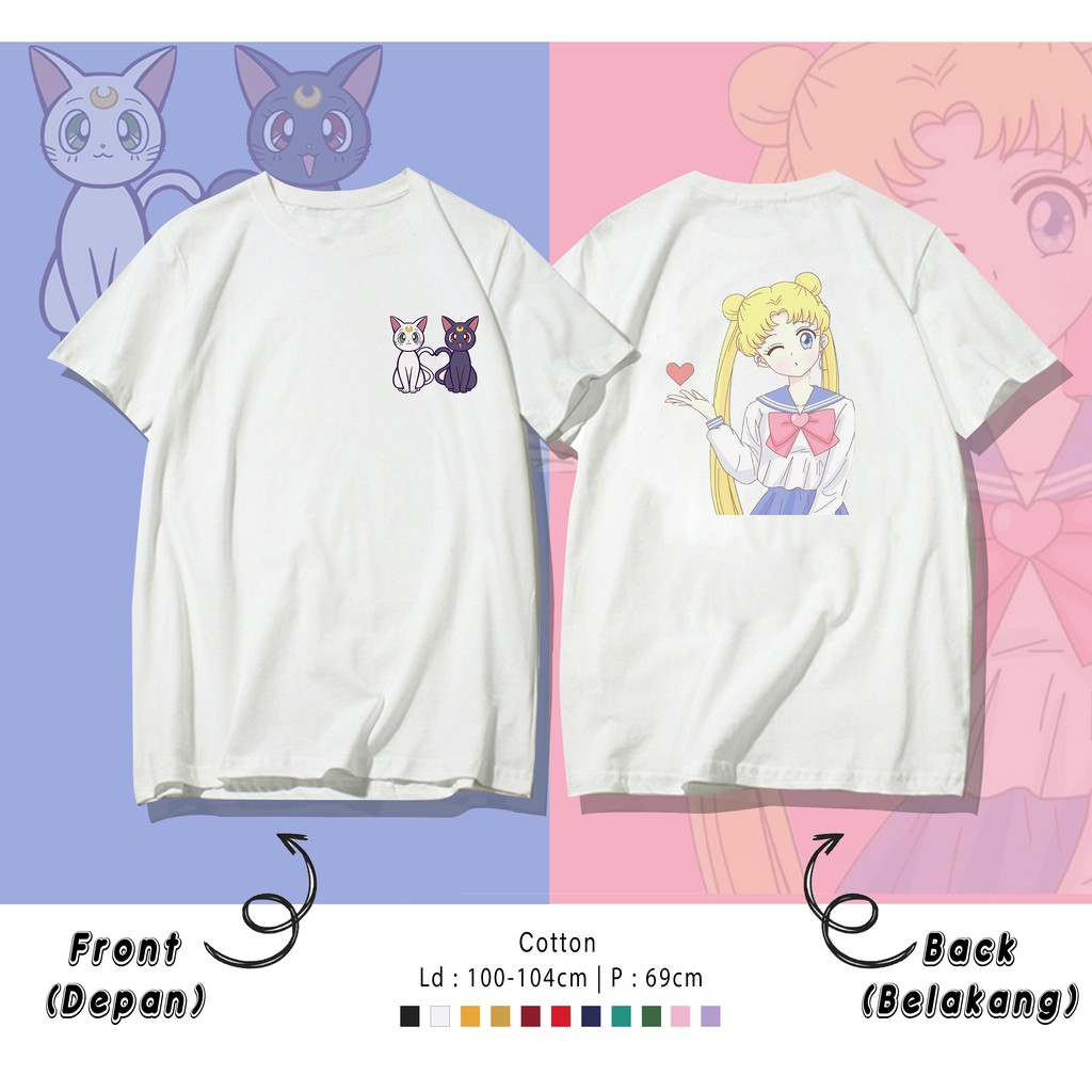 SHAILOR MOON  / TERMURAH BAJU KAOS KATUN WANITA/ PRIA UNISEX LENGAN PENDEK / TUMBLR TEE