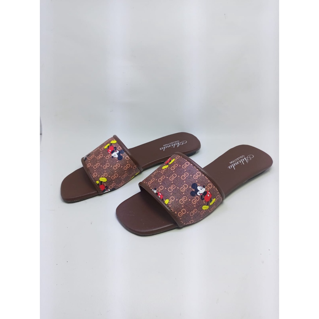 sandal teplek wanita motif mickey mouse/sandal wanita/sandal hotel/sandal rumah/sandal selop/sandal flat