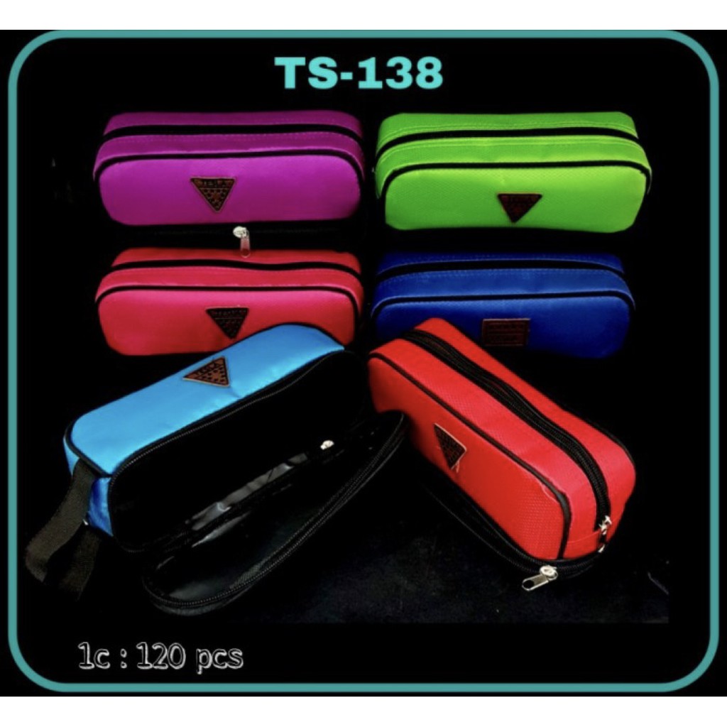 

BOS Kotak Pensil Kain/ Dompet/ Make Up/ Penyimpanan/ Kosmetik/ Sekolah - Merah Muda