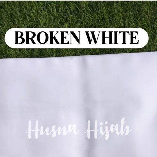 [HUSNA HIJAB] Bros Pita Besar Manik Ecer Bahan Wolfis / Bros Pita-Broken Whte