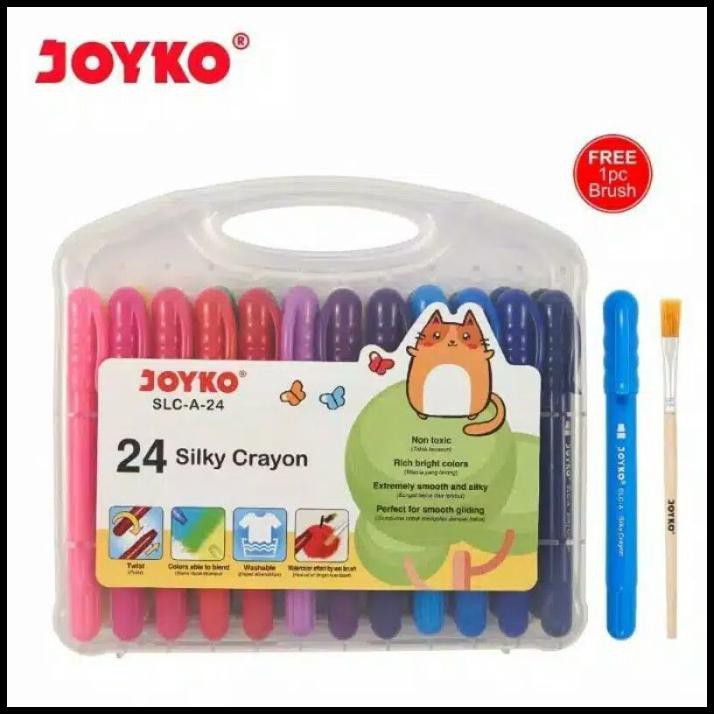 

Promo Silky Crayon Slc-A-24 Krayon Halus Joyko Set 24 Warna Free Kuas
