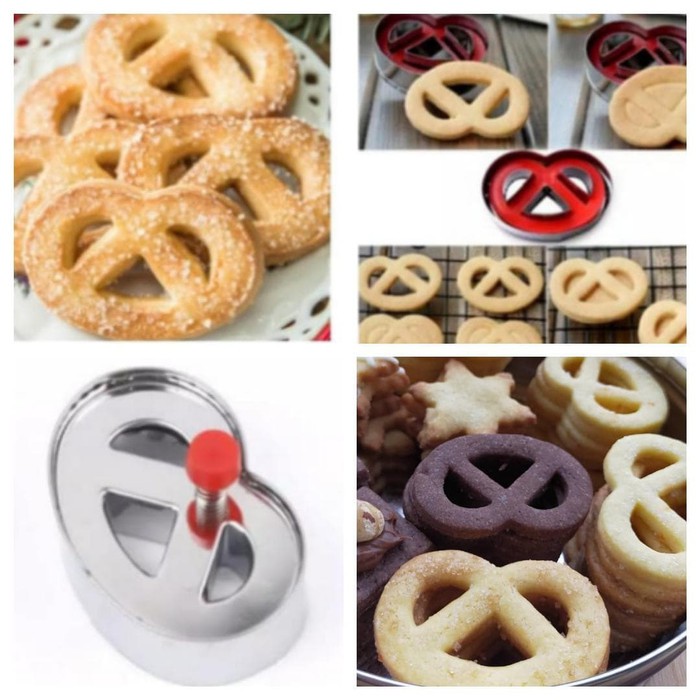 cetakan kue kering monde pretzel butter cookies loyang kue nastar