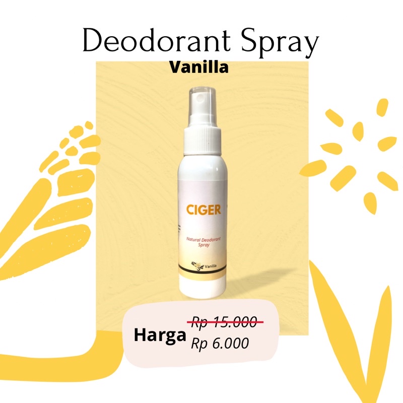 Ciger Deodorant Natural Tawas Spray Deodoran Tawas Cair 100 ML Non Alkohol Ampuh Menghilangkan Bau Ketiak dan Pemutih Ketiak Hitam Murah Alami Asli