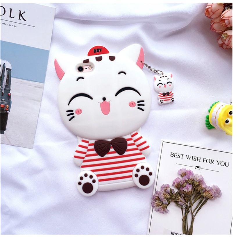 Silikon 3D Samsung Galaxy A71 Cat Pink Cute Case Karakter Samsung A71