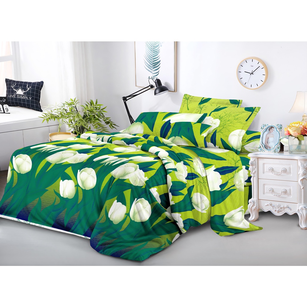 BAHAN KAIN SPREI MOTIF DISPERSE MICROTEK MICROTEX MOTIF BUNGA TULIP