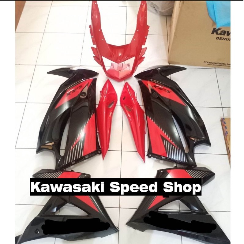 Body Fairing Fering Set Ninja RR New 2014 Striping Merah Original Kawasaki