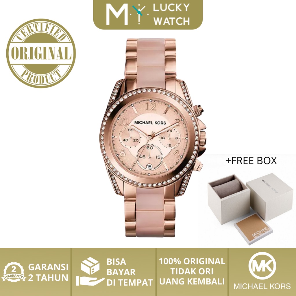 [ Garansi 2 Tahun ] Jam Tangan Wanita Original MK5943 Rosegold Terlaris