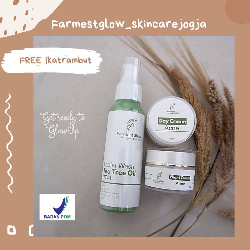 Farmest Glow By Farma Esthetics Paket Hemat Acne/Jerawat | skincare remaja bumil busui BPOM