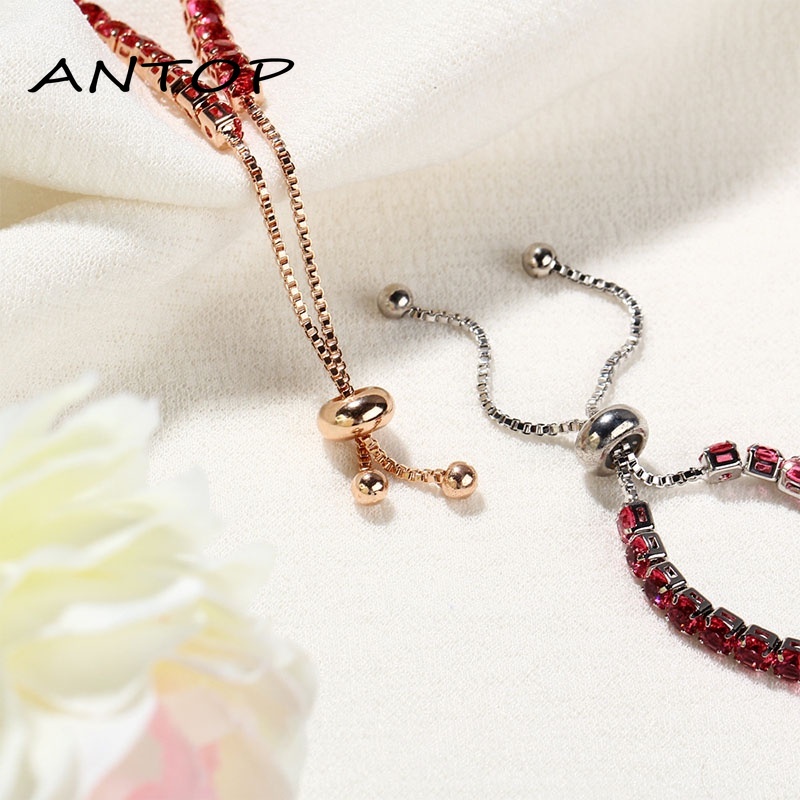 Fashion Serut Gelang Berlian Imitasi Lingkaran Wanita Tangan Rantai Gelang Aksesoris ANTOP