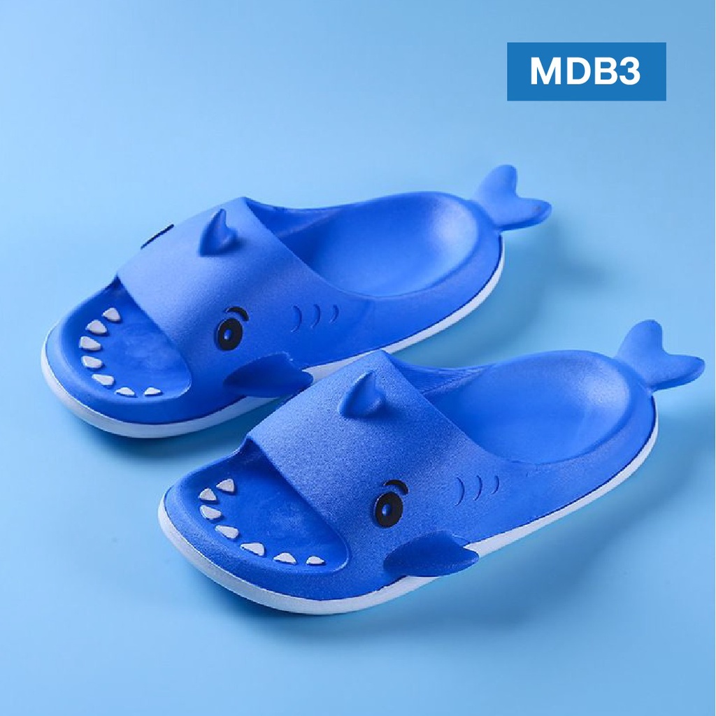 LAPAGO - Sandal Slop Anak Ikan Hiu Baby Shark Laki laki Perempuan Umur 4-10 Tahun Karet Eva Type MDB