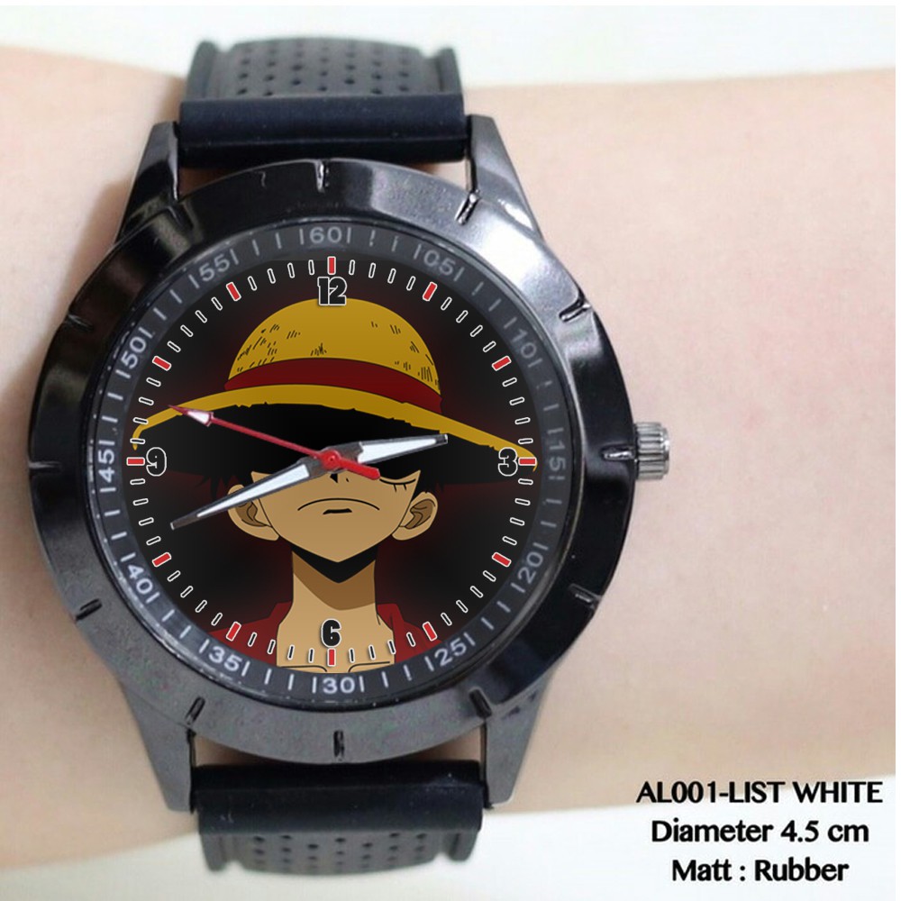 Original jam tangan custom One Piece Luffy Anime Manga Design 4 Premium Kekinian
