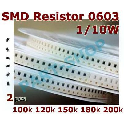 R Smd Resistor 0603 100K 120K 150K 180K 200K 100 120 150 180 200 Kohm Prtsp59 Dijamin Ori