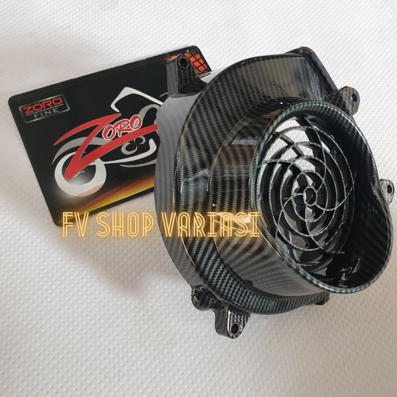 Cover tutup kipas beat fi 2013-2014 - Scoopy fi 2013-2014 karbon celup carbon Zoro import