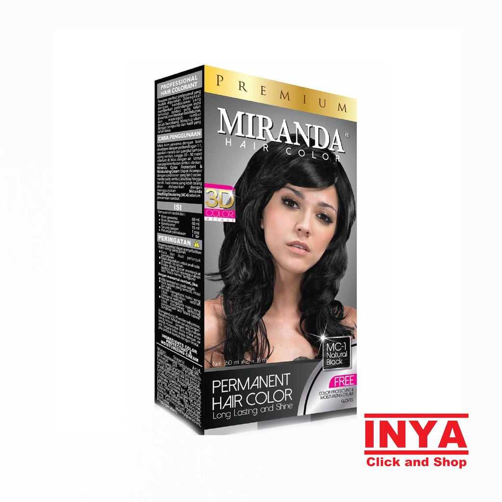 MIRANDA MC-1 NATURAL BLACK LIQUID - Semir Rambut (30mlx2)+10ml - Pewarna Rambut