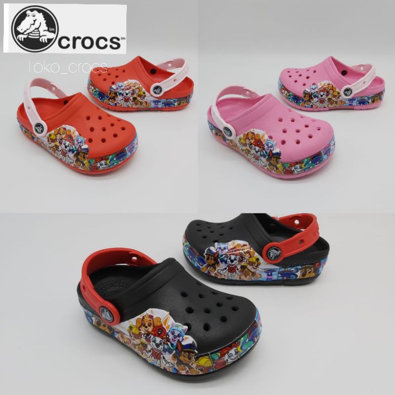 Sandal Crocs anak Lampu Paw Patrol / sandal crocs anak anal