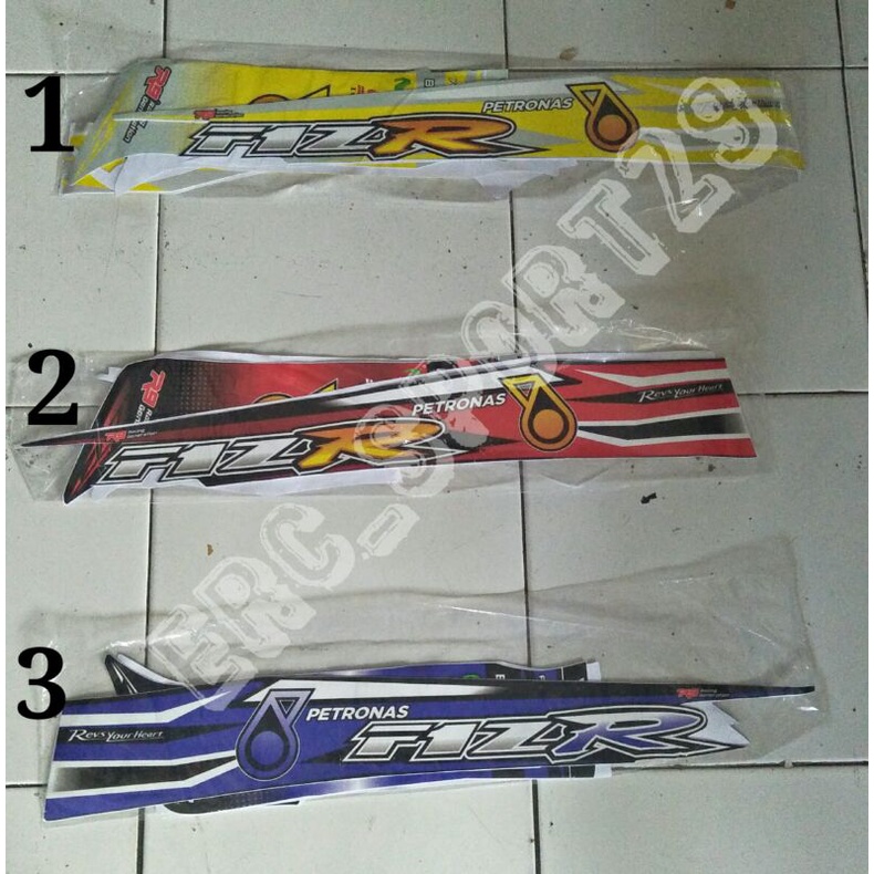 striping sticker yamaha fiz r fizr f1z r variasi petronas kuning merah biru kualitas terbaik