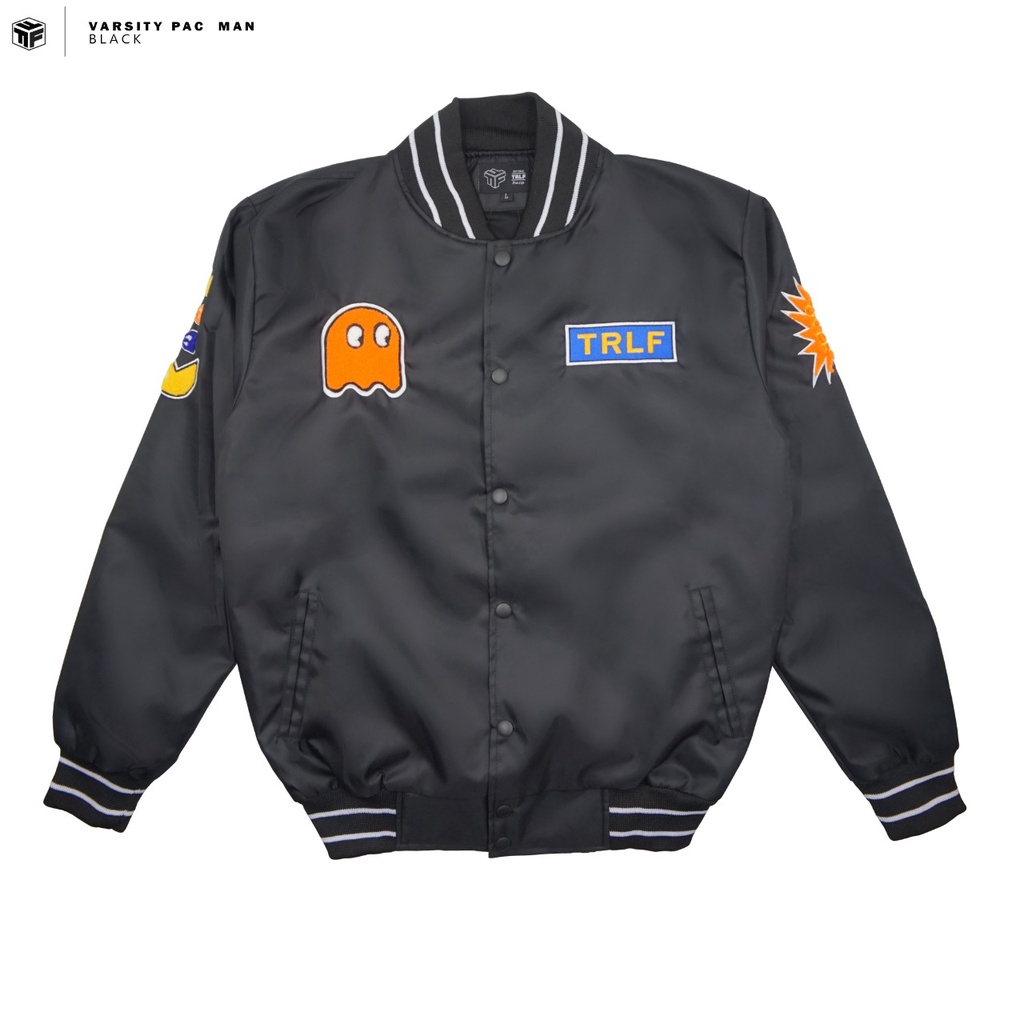 Jaket Pria Jaket Baseball Pria Triple F Baseball Jacket Varsity Pac Man