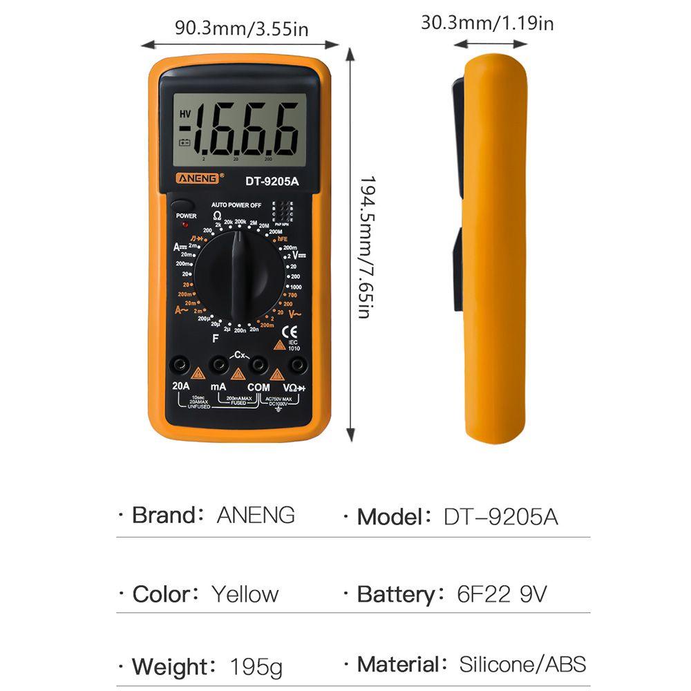 Top Digital Smart Multimeter Jangkauan Otomatis Transistor AC/DC Tampilan Digital Presisi Tinggi