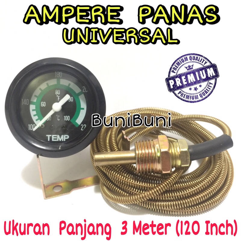 Ampere Temperatur / Ampere Panas / Meter Pengukur Suhu Air Untuk Mobil &amp; Mesin Universal