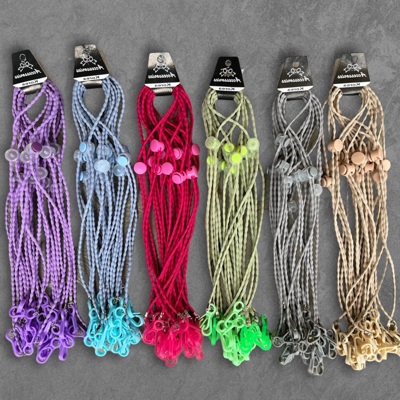 Tali Kalung Masker Ulir / Tali Konektor hijab Ulir / Tali masker pipih