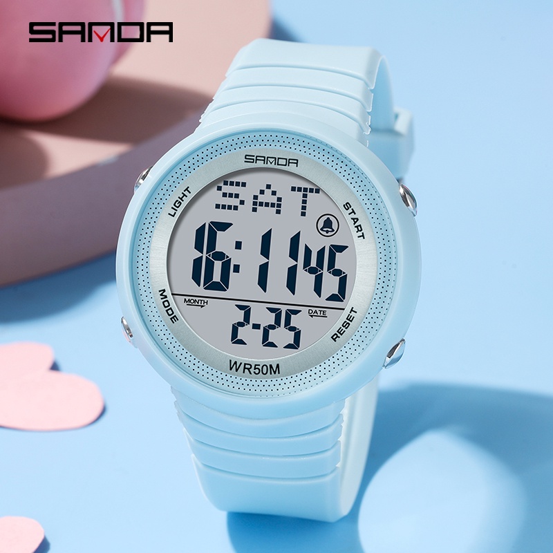 SANDA 6022 Jam Tangan Wanita Analog Sport Tali Rubber Anti Air WATCHKITE WKOS