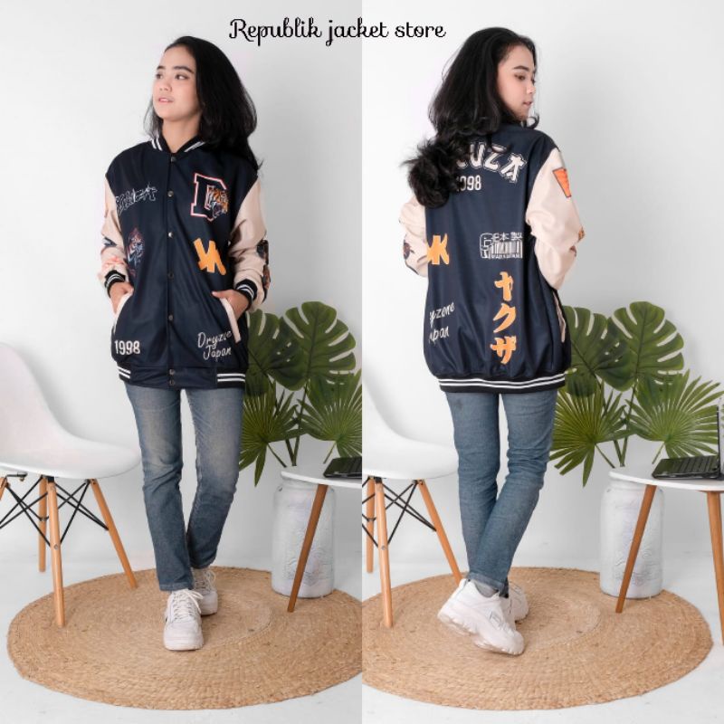 JACKET VARSITY BASEBAAL MOTIP TERBARU PRIA WANITA SAIZE L XL-Varsity yakuza