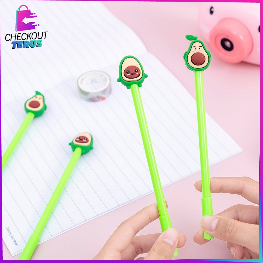 CT A9 Pulpen Karakter Alpukat Alat Tulis Stationary Pena Unik Pen Motif Buah Avocado Lucu