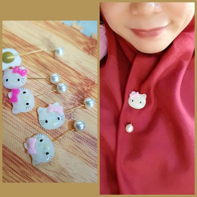 Bros Tuspin Hello Kitty Booch Eksklusif Aksesoris Jilbab