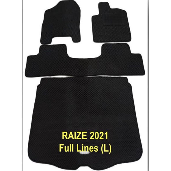 karpet mobil toyota raize daihatsu rocky full bagasi bahan 2 lapis