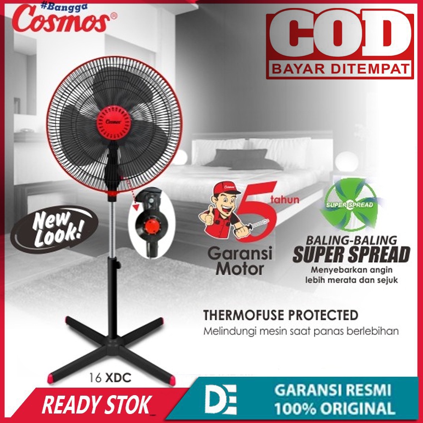 Kipas angin stand fan Cosmos 16inch Cosmos XDC Red&amp;black setris