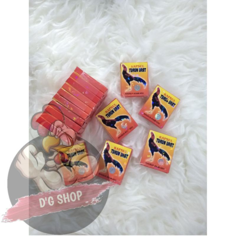 TURUN URAT MERAH 1 Pack Isi 10 Kotak Kecil Obat Ayam Jago Aduan Bangkok Thailand